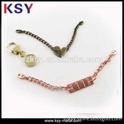 High quality Custom metal logo Rose gold tag for handbag
